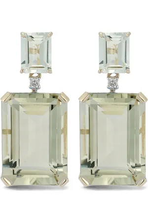 Mateo 14kt yellow amethyst and diamond drop earrings