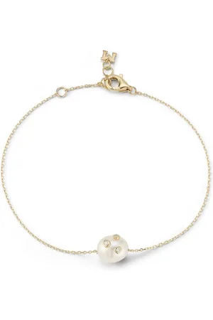 Mateo 14kt yellow baroque pearl and diamond bracelet