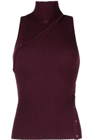 Courrèges Logo-embroidered ribbed tank top