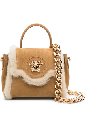 VERSACE La Medusa suede tote bag