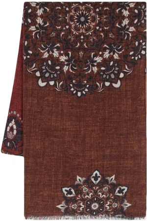 Lady Anne Floral-knit reversible scarf