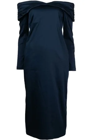 Kika Vargas Off-shoulder long-sleeve midi dress