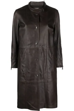Zadig & Voltaire Mira leather midi coat