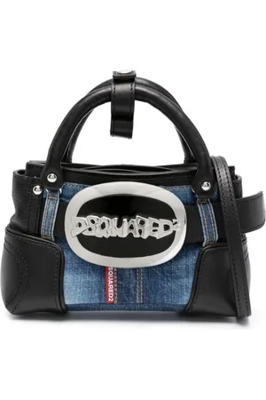 Dsquared2 Belt denim-patchwork tote bag