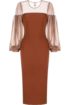 ULLA JOHNSON Milla sheer-panelling ribbed dress