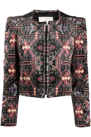 Isabel Marant Valian graphic-print cropped jacket