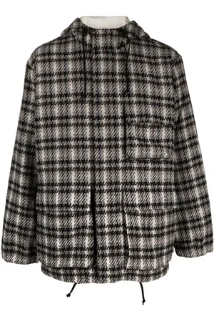 Universal Works Plaid check-pattern knitted jacket