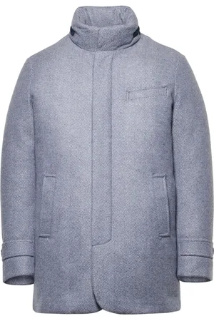 Norwegian Wool Herringbone padded hooded jacket