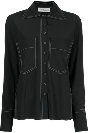 Low Classic Contrasting-stitch straight-cut shirt