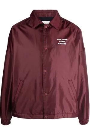 Drôle de Monsieur Text-print press-stud bomber jacket