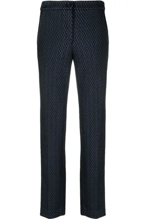 Emporio Armani Chevron-jacquard cropped trousers
