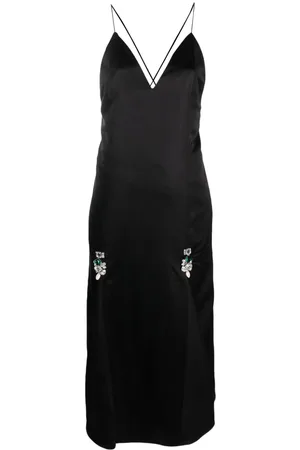 WALES BONNER Crystal-embellished satin dress