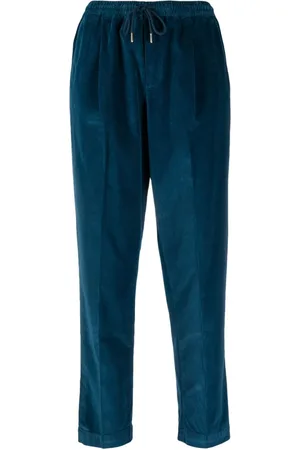 BRIGLIA Drawstring-waist corduroy cropped trousers