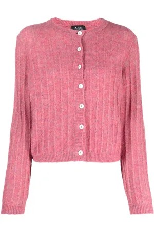 A.P.C. Milena metallic-threading ribbed cardigan