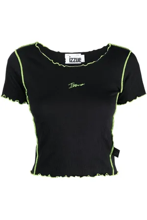 Izzue Logo-embroidered crop top
