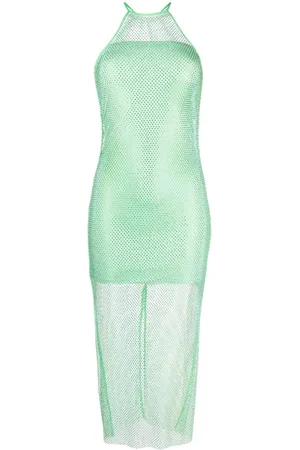 Patrizia Pepe Semi-sheer construction halterneck dress
