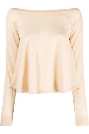 SEMICOUTURE Bardot-neckline virgin wool jumper