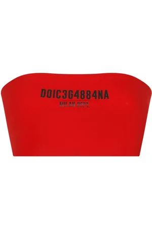 Dolce & Gabbana Logo-print strapless top