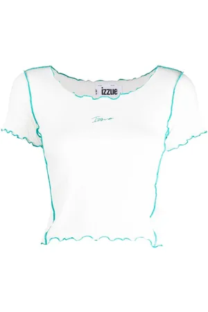 Izzue Logo-embroidered crop top