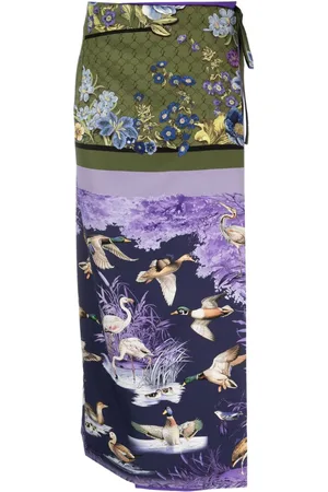 VIVETTA Graphic-print wrap maxi skirt