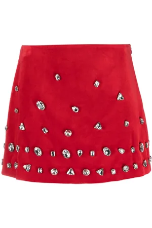 VIVETTA Crystal-embellished high-waist miniskirt