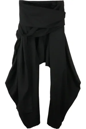 YOHJI YAMAMOTO R-Tied drop-crotch wool trousers
