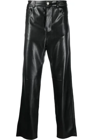 Nanushka Faux-leather straight-leg trousers