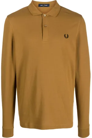 Fred Perry Logo-embroidered long-sleeve polo shirt