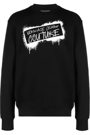 VERSACE Logo-print cotton sweatshirt