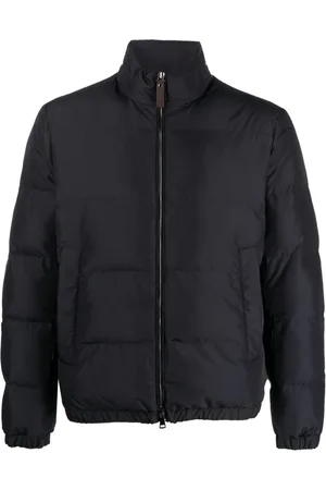CANALI Leather-tag padded jacket