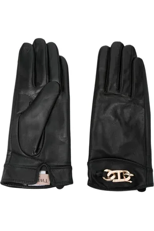 Twin-Set Oval T leather gloves