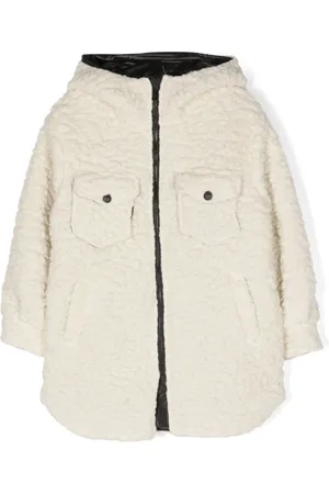 MONNALISA Faux shearling zip-up parka
