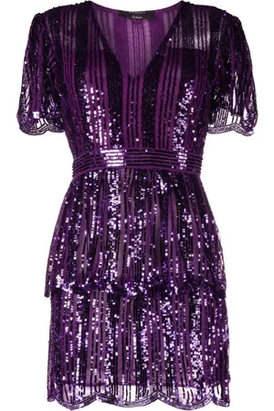 Twin-Set V-neck sequined minidress
