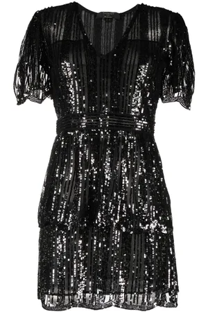 Twin-Set V-neck sequined minidress