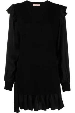 Twin-Set Ruffled long-sleeve minidress