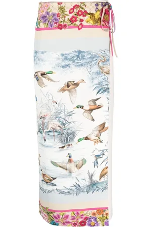 VIVETTA Graphic-print wrap maxi skirt