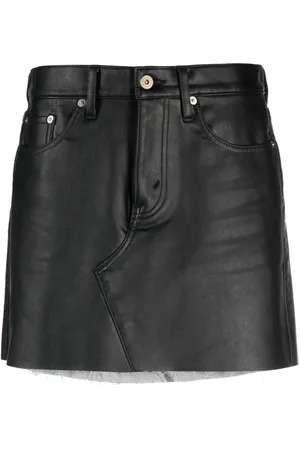 JUNYA WATANABE Raw-cut faux-leather miniskirt