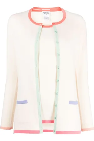 CHANEL Cashmere knitted top and cardigan set