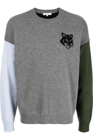 Maison Kitsuné Intarsia-knit logo wool jumper