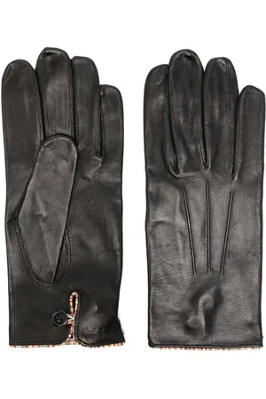 Paul Smith Striped trim leather gloves