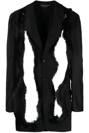 Comme des Garçons Faux fur-embellished single-breasted blazer