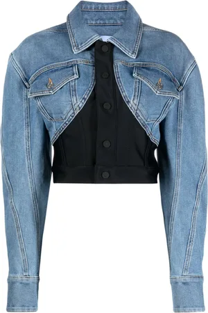 MUGLER Cropped denim jacket