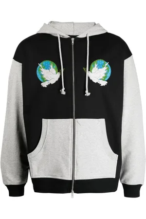 Rassvet Appliqué-details colour-block cotton jacket