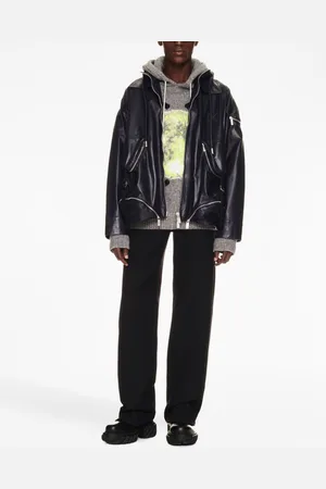 OFF-WHITE Arrow pocket-detail leather jacket