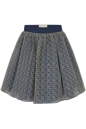 Elie saab Logo-embroidered pleat-detailing skirt