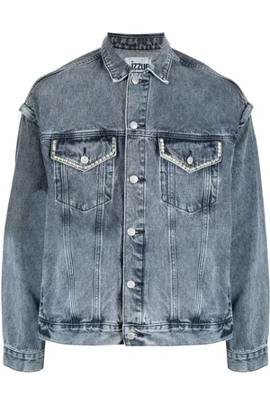 Izzue Detachable-sleeves button-up denim jacket