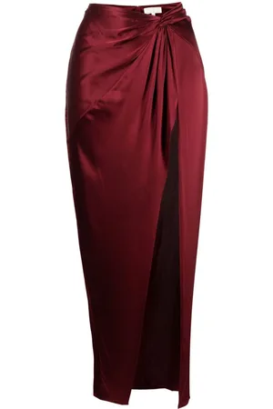 FLEUR DU MAL Twist knot-detail silk skirt