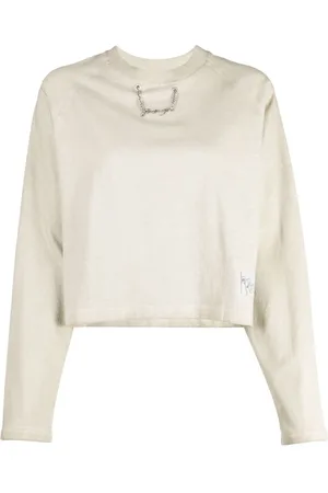 Izzue Logo-plaque long-sleeve cotton T-shirt