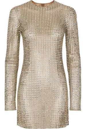 Dolce & Gabbana Crystal-embellished mesh minidress
