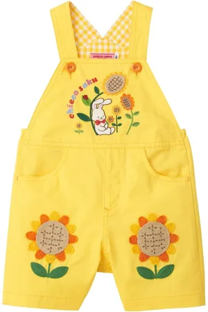 Miki House Embroidered-design cotton jumpsuit